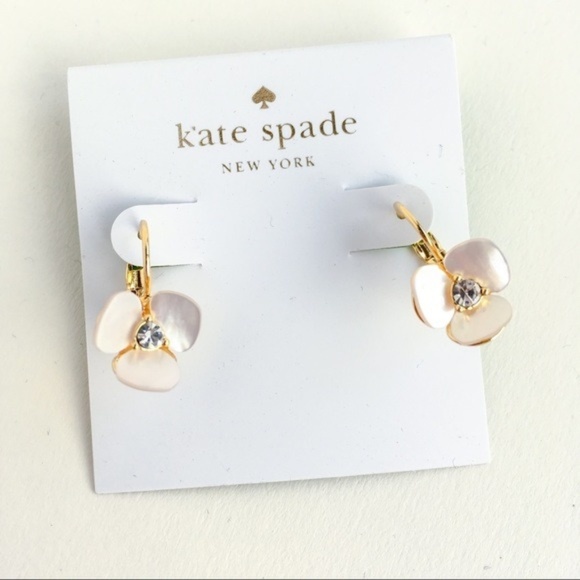 kate spade disco pansy leverback earrings